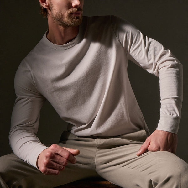 James Perse Heavy Luxe Jersey Long Sleeve Light Mist