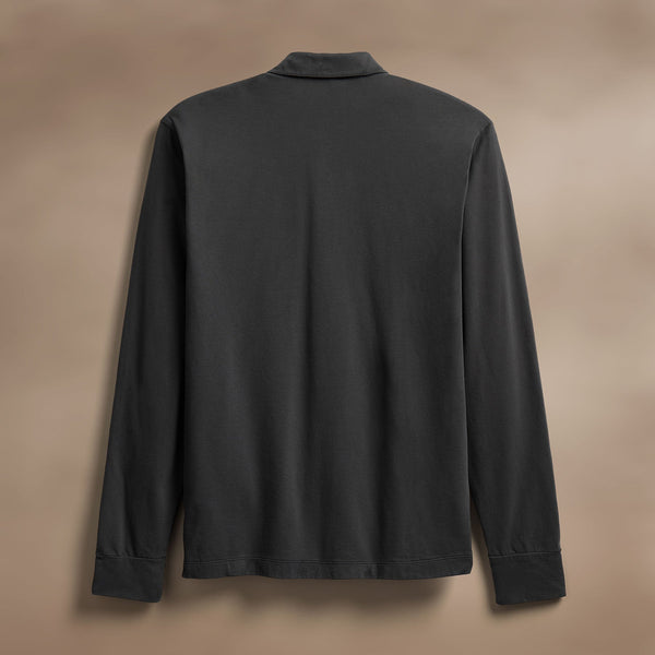 James Perse Heavy Luxe Jersey Long Sleeve Polo Magma