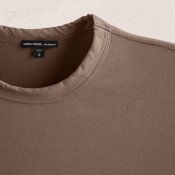 James Perse Heavy Luxe Jersey Oversized Crew Caribou