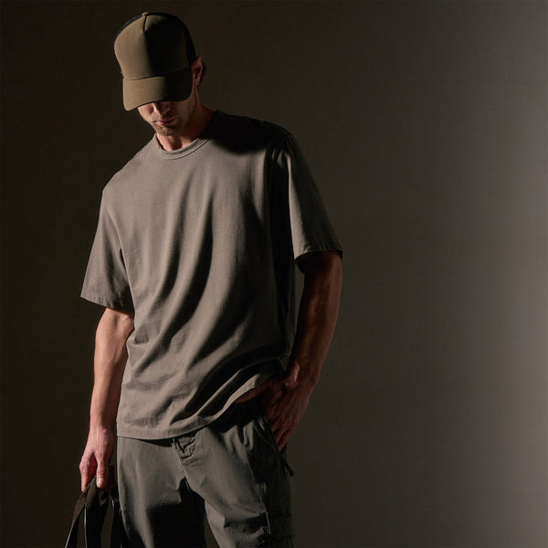 james perse Heavy Luxe Jersey Oversized Crew Granite