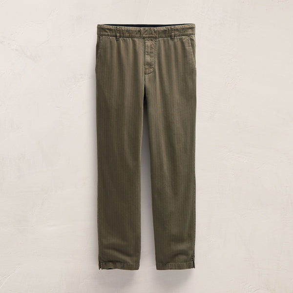 James Perse Herringbone Twill Trouser Birch Pigment