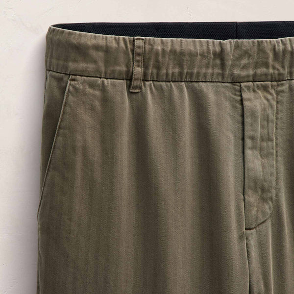 James Perse Herringbone Twill Trouser Birch Pigment