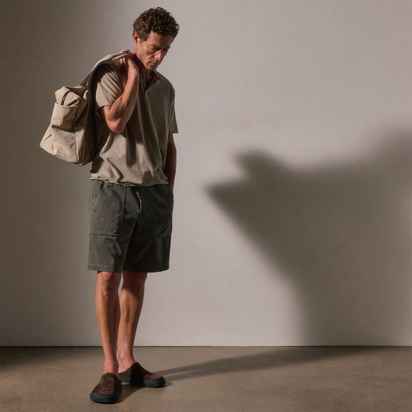 James Perse Herringbone Twill Utility Short Granite Pigment