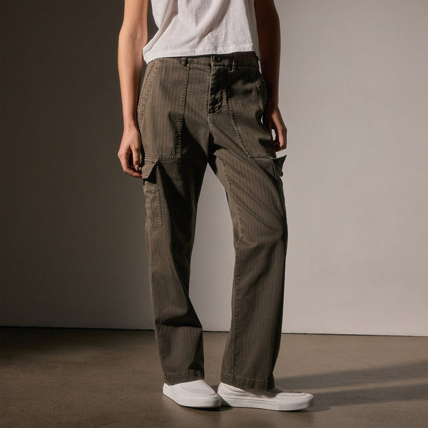 James Perse Herringbone Utility Pant Army Green Pigment