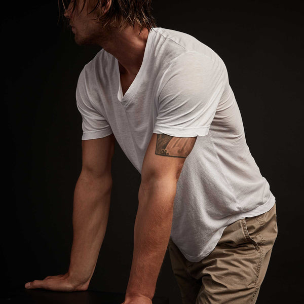 James Perse 3 Pack Short Sleeve V Neck White