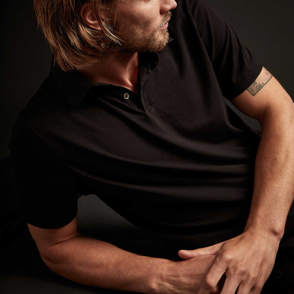 James Perse 3 Pack Sueded Jersey Polo Black