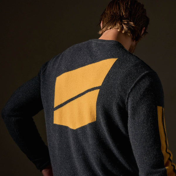 James Perse Abstract Graphic Sweater Coal/Comet