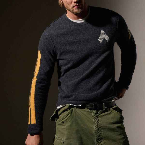 James Perse Abstract Graphic Sweater Coal/Comet