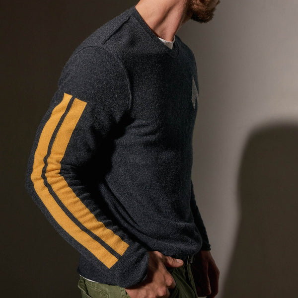 James Perse Abstract Graphic Sweater Coal/Comet