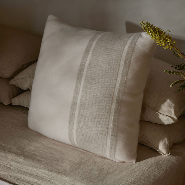 James Perse Baja Stripe Sham Ivory/Flannel