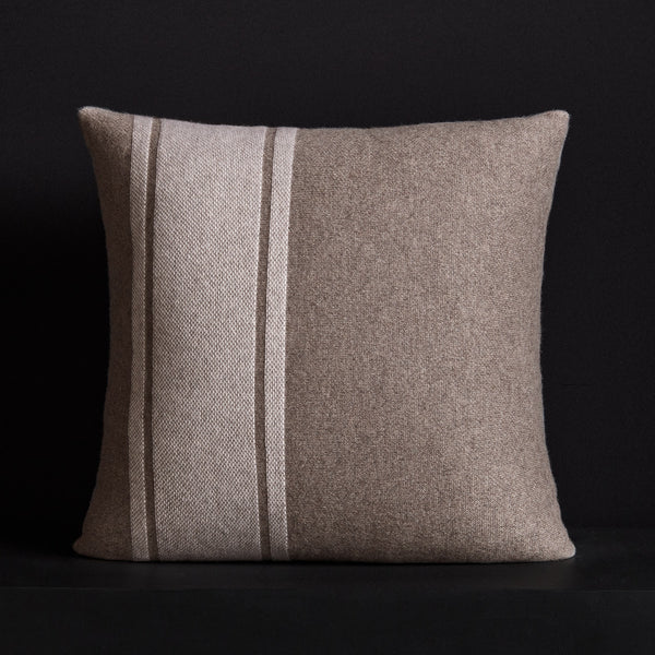 james perse Baja Stripe Sham Taupe Melange/Ivory