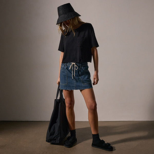 James Perse Brushed Jersey Pocket Tee Black