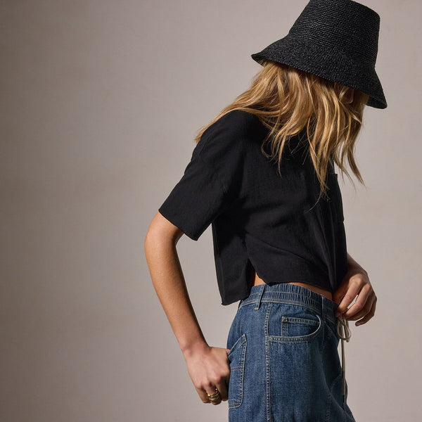 james perse Brushed Jersey Pocket Tee Black