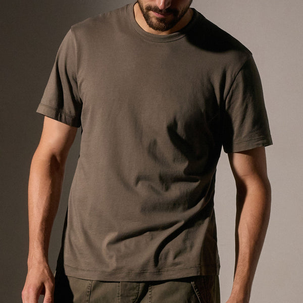 James Perse Brushed Lotus Crew Army Green