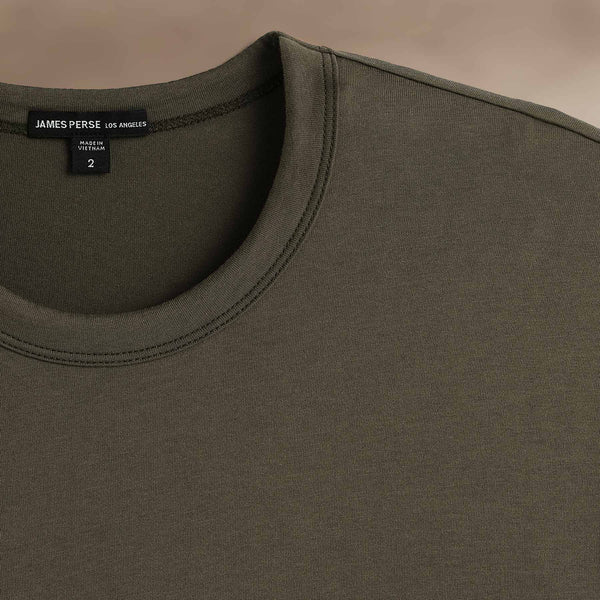 James Perse Brushed Lotus Crew Army Green