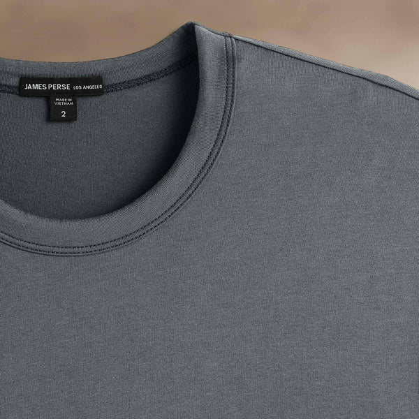 James Perse Brushed Lotus Crew Asphalt