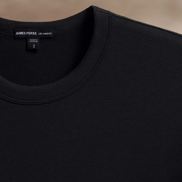 James Perse Brushed Lotus Crew Black