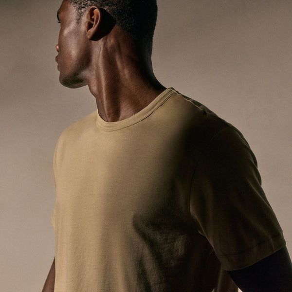 James Perse Brushed Lotus Crew Light Khaki