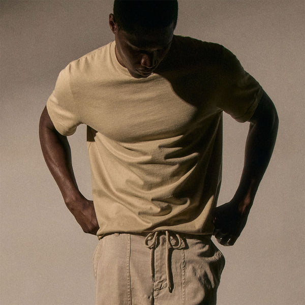 james perse Brushed Lotus Crew Light Khaki