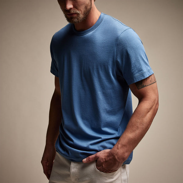 James Perse Brushed Lotus Crew Spectrum Blue