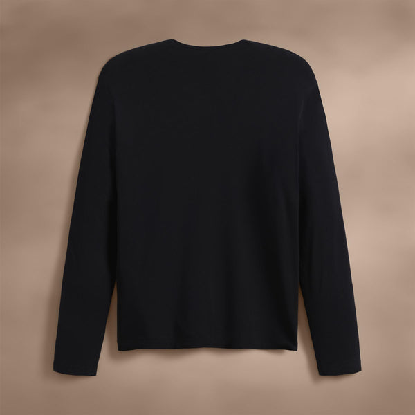 James Perse Brushed Lotus Long Sleeve Crew Black
