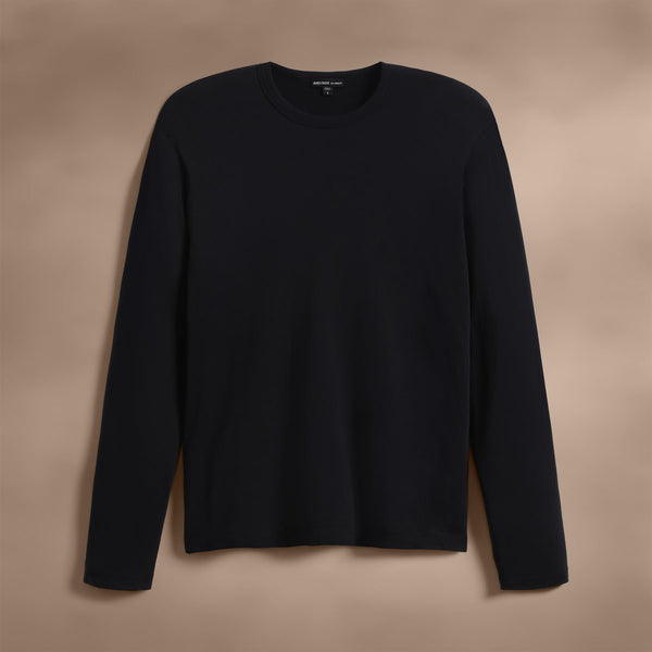 james perse Brushed Lotus Long Sleeve Crew Black