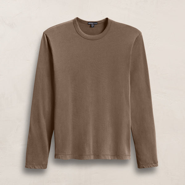 james perse Brushed Lotus Long Sleeve Crew Caribou