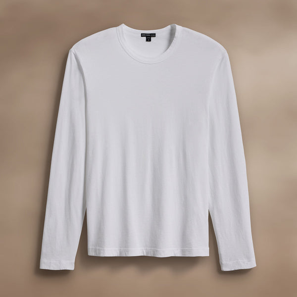 james perse Brushed Lotus Long Sleeve Crew White