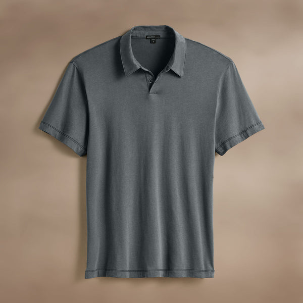 james perse Brushed Lotus Polo Asphalt
