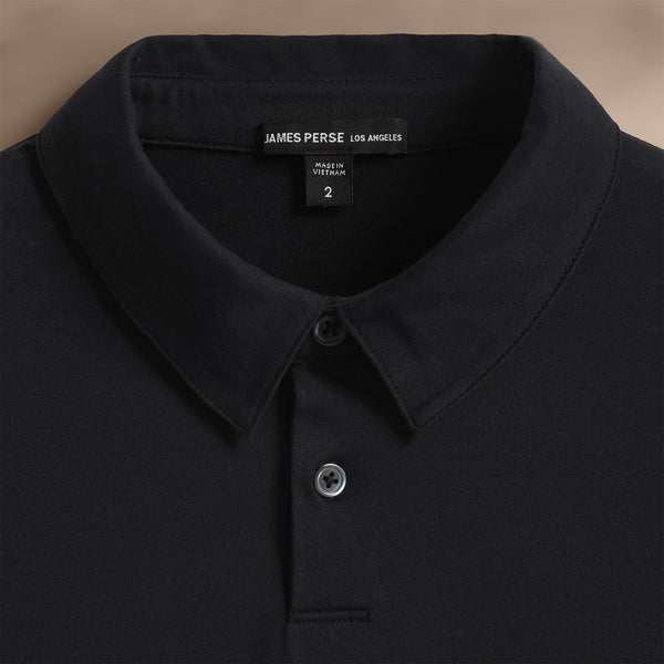 James Perse Brushed Lotus Polo Black