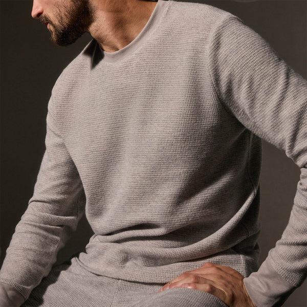 James Perse Brushed Thermal Crew Neck Heather Grey
