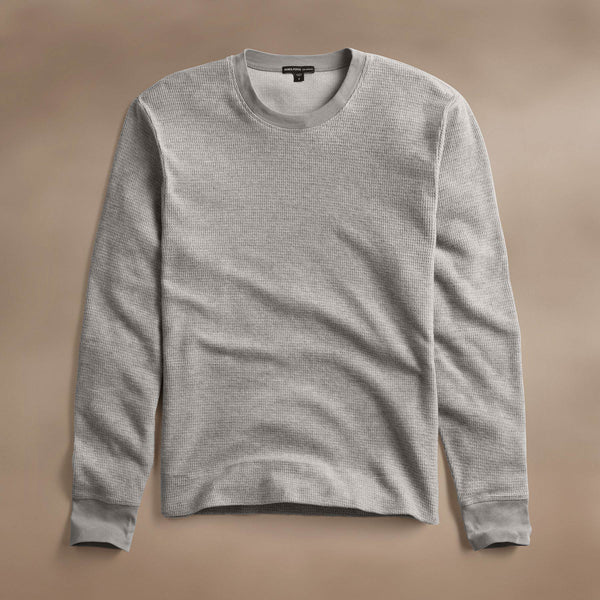 james perse Brushed Thermal Crew Neck Heather Grey