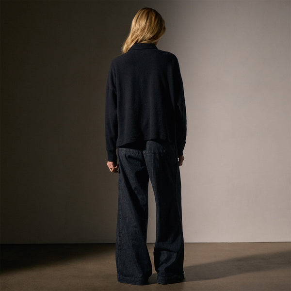 James Perse Brushed Thermal Half Zip Black