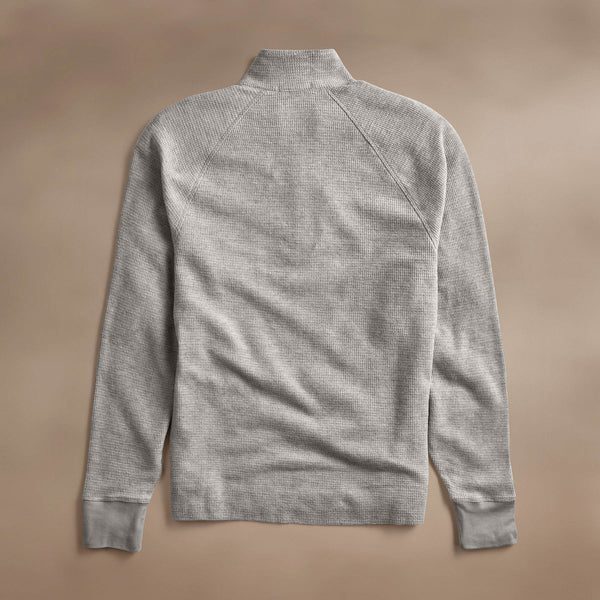 James Perse Brushed Thermal Half Zip Heather Grey