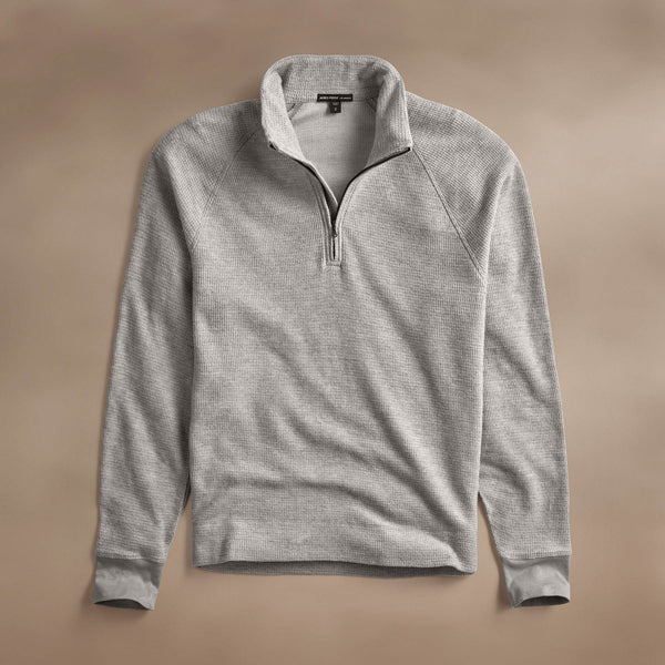 james perse Brushed Thermal Half Zip Heather Grey