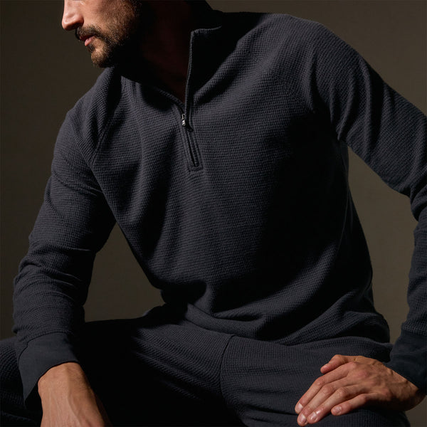 James Perse Brushed Thermal Half Zip Magma