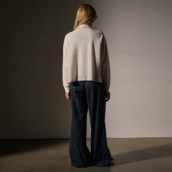 James Perse Brushed Thermal Half Zip Oyster