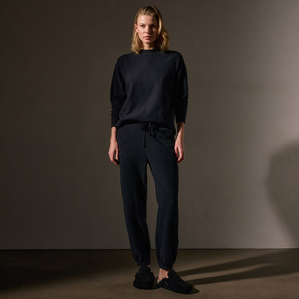 James Perse Brushed Thermal Sweat Pant Black