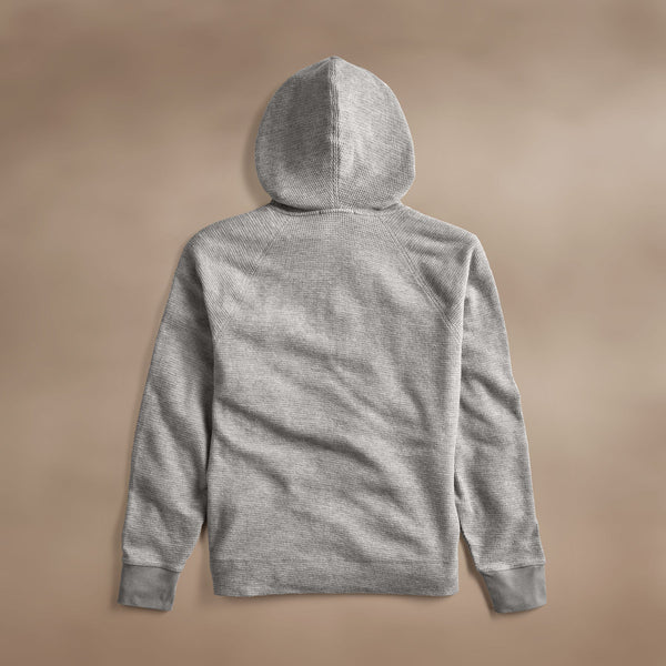 James Perse Brushed Thermal Zip Up Heather Grey