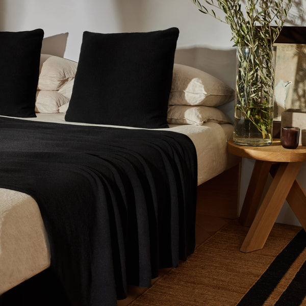 james perse Cashmere Knit Blanket Black