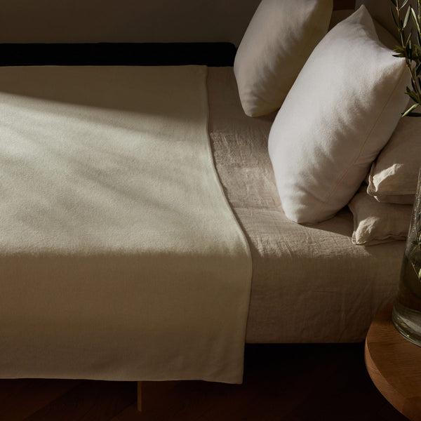 James Perse Cashmere Knit Blanket White