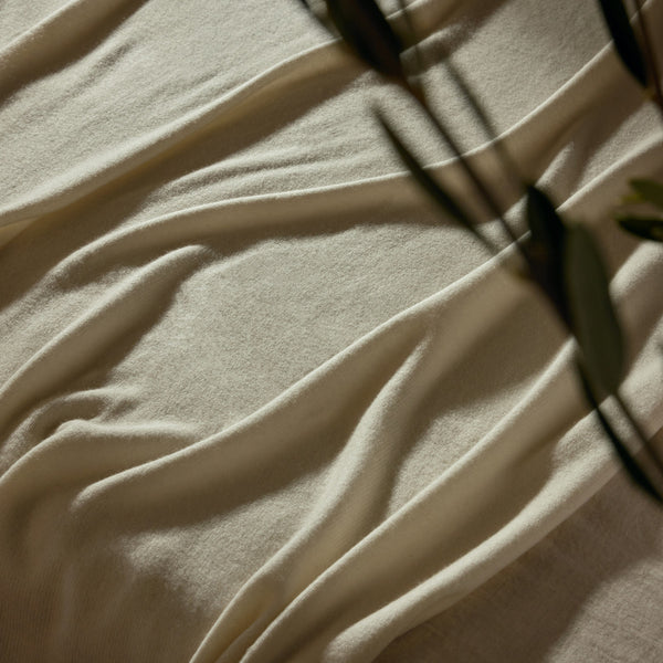 James Perse Cashmere Knit Blanket White