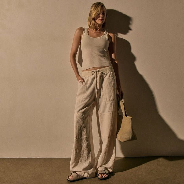 James Perse Cashmere Rib Tank Ivory
