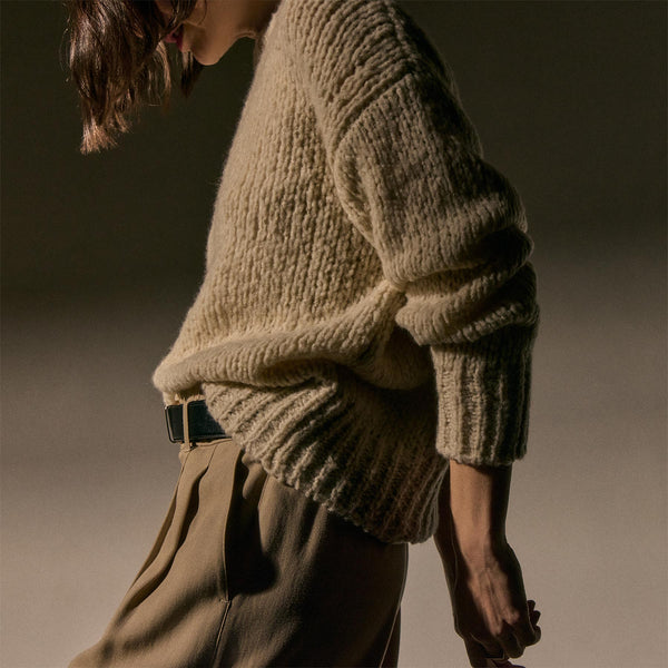 James Perse Cashmere Silk Crew Neck Biscotti