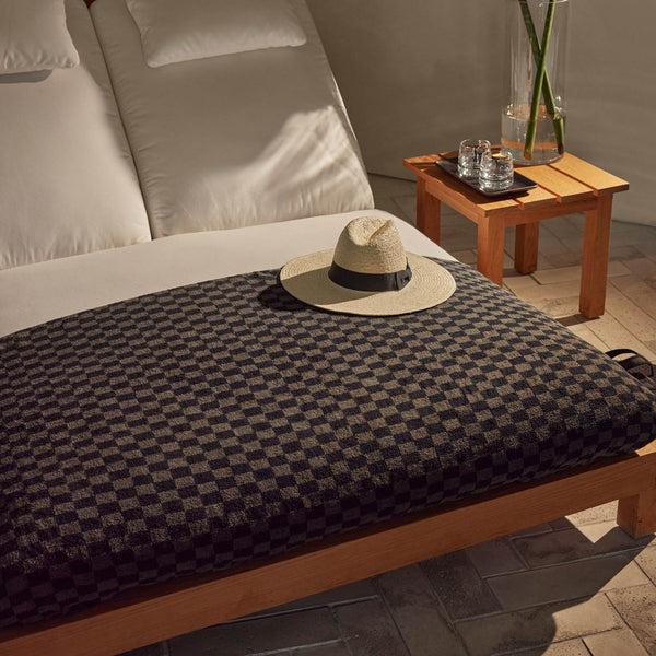 James Perse Checkered Beach Towel Palm/Black