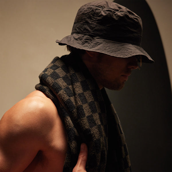 James Perse Checkered Beach Towel Palm/Black