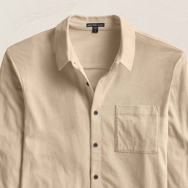 James Perse Clean Finish Jersey Shirt Light Khaki
