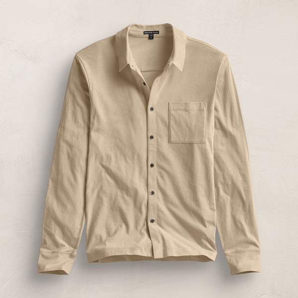 james perse Clean Finish Jersey Shirt Light Khaki