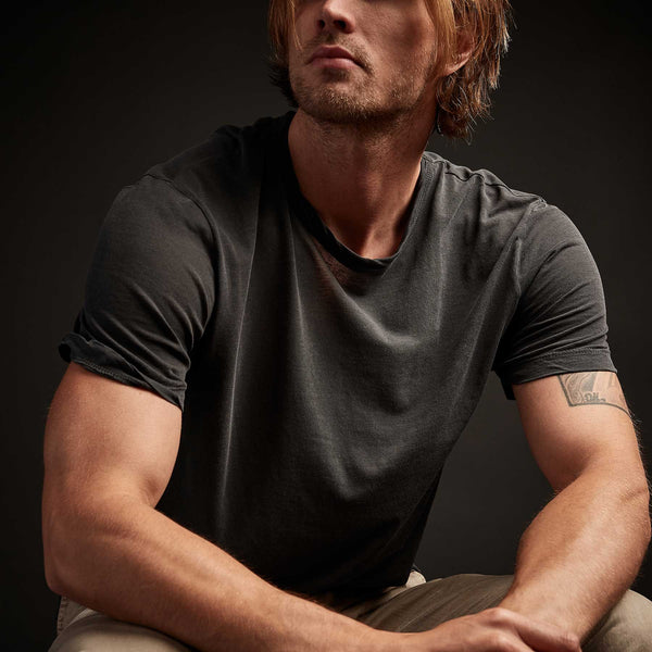 james perse Clear Jersey Crew Carbon Pigment