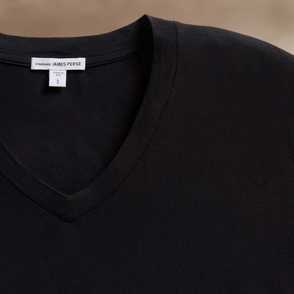 James Perse Clear Jersey V Neck Black